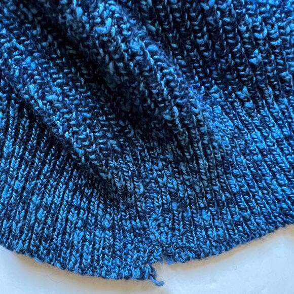 Vintage Jantzen Blue Purple Stripe Thick Knit Sweater Henley USA Made Indie L - Picture 7 of 8